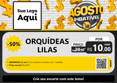 Modelo de Cartaz para Cartaz A4 Horizontal com o tema Agosto imbatível para Floricultura e jardim