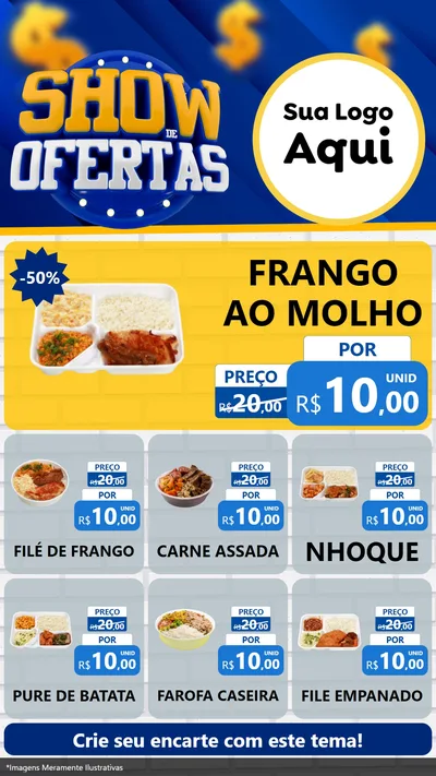 Modelo de Rede Social para Stories com o tema Show de Ofertas para Restaurante