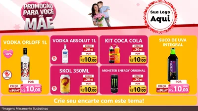 Modelo de TV para TV Horizontal com o tema Promoção Para Você Mãe para Distribuidora de bebidas