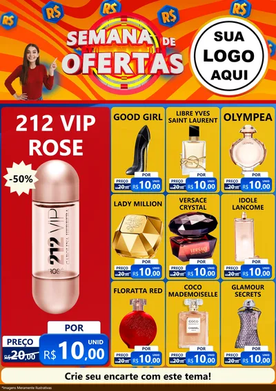 Modelo de Encarte para Encarte A4 Vertical com o tema Semana de Ofertas para Perfumes