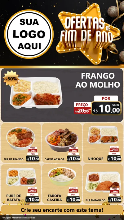 Modelo de Rede Social para Stories com o tema Ofertas de Fim de Ano para Restaurante