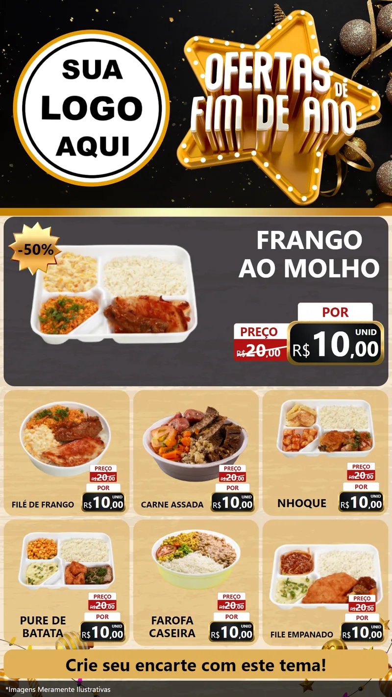 Modelo de Rede Social para Stories com o tema Ofertas de Fim de Ano para Restaurante