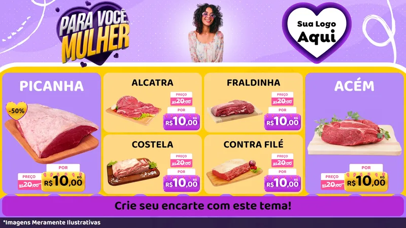 Modelo de TV para TV Horizontal com o tema Para Você, Mulher para Açougue