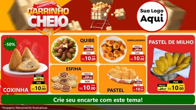 Modelo de TV para TV Horizontal com o tema Promoção carrinho cheio para Salgadaria
