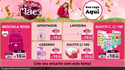 Modelo de TV para TV Horizontal com o tema Mês das Mães para Papelaria
