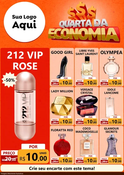Modelo de Encarte para Encarte A4 Vertical com o tema Quarta da Economia para Perfumes