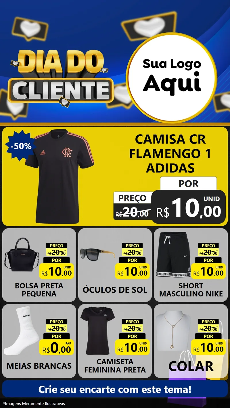 Modelo de Rede Social para Stories com o tema Dia Do Cliente para Roupas e acessórios