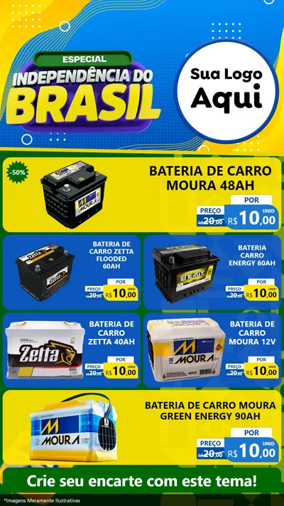 Modelo de TV para TV Vertical com o tema Especial Independência do Brasil para Baterias Elétricas