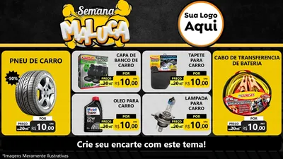 Modelo de TV para TV Horizontal com o tema Semana Maluca para Auto peças