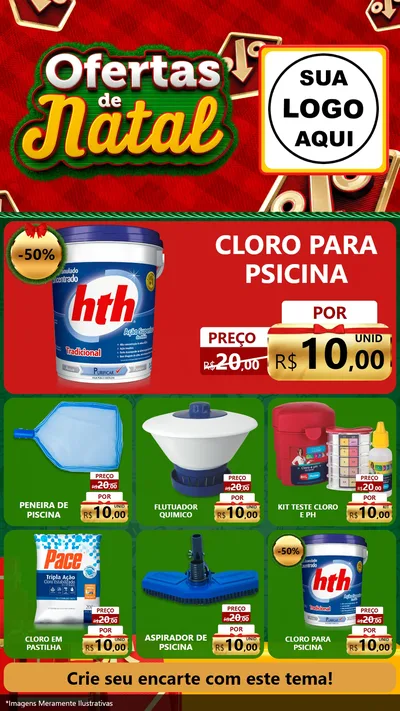 Modelo de Rede Social para Stories com o tema Ofertas de Natal para Produtos para Piscina