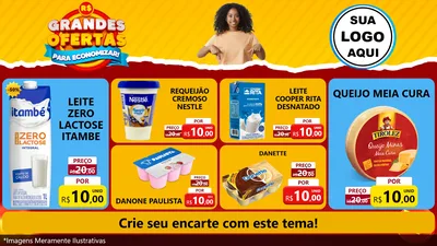 Modelo de TV para TV Horizontal com o tema Grandes Ofertas Para Economizar! para Frios e Laticínios