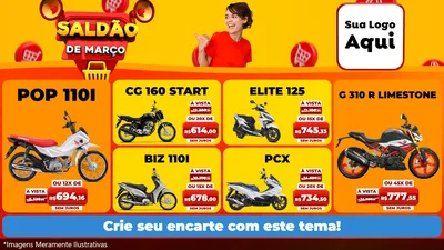 Modelo de TV para TV Horizontal com o tema Saldão de Março para Concessionaria de Motos