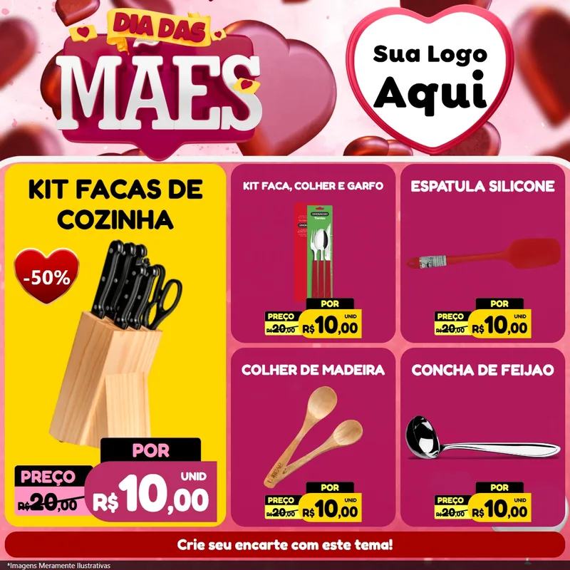 Modelo de Rede Social para Feed Facebook com o tema Dia Das Mães para Utilidades Domésticas