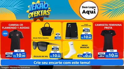 Modelo de TV para TV Horizontal com o tema Verão de Ofertas para Roupas e acessórios