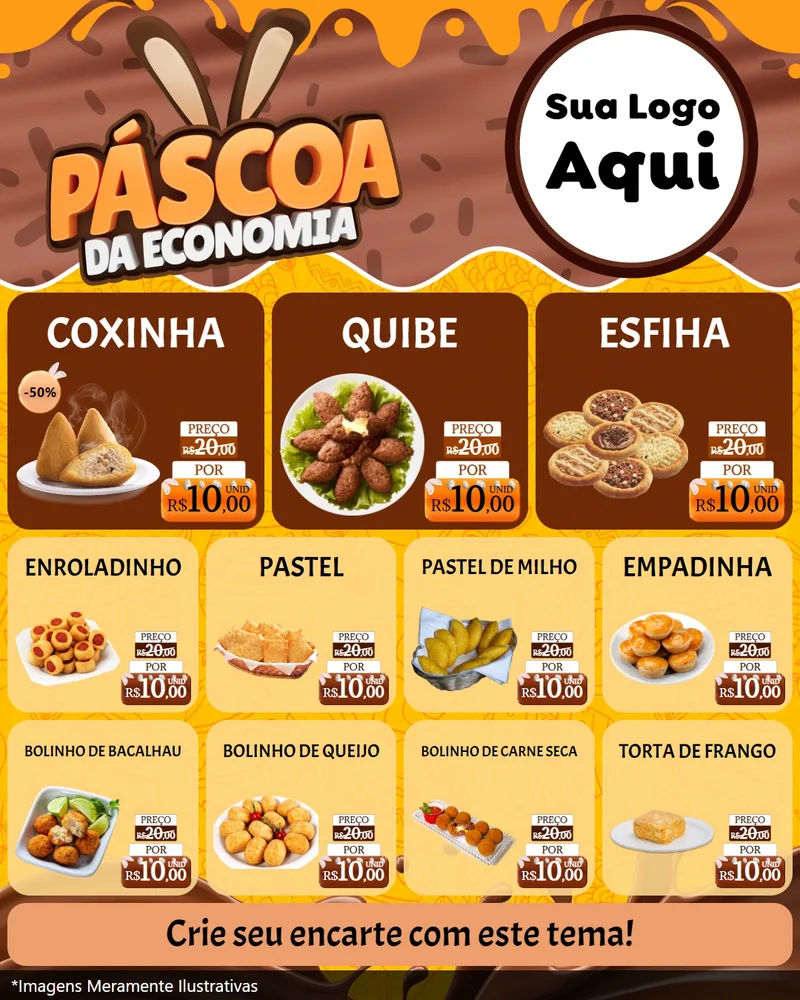 Modelo de Rede Social para Feed Instagram com o tema Páscoa da Economia para Salgadaria
