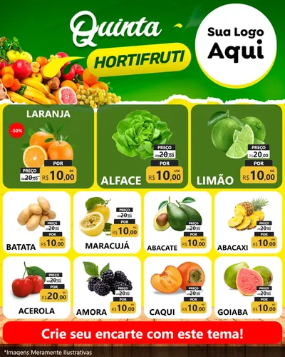 Modelo de Rede Social para Feed Instagram com o tema Quinta hortifruti para Hortifrúti