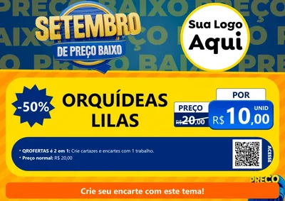 Modelo de Cartaz para Cartaz A4 Horizontal com o tema Setembro De Preço Baixo para Floricultura e jardim