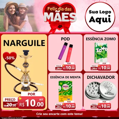 Modelo de Rede Social para Feed Facebook com o tema Feliz Dia Das Mães para Tabacaria