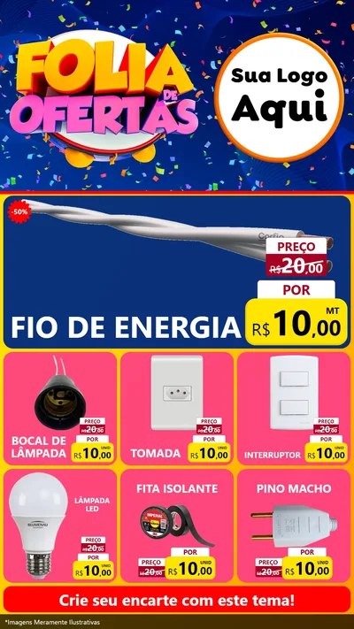 Modelo de Rede Social para Stories com o tema Folia de Ofertas para Materiais Elétricos