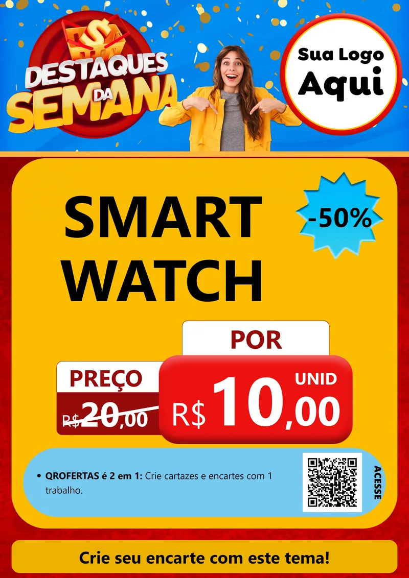 Modelo de Cartaz para Cartaz A4 Vertical com o tema Destaques da Semana para Informática