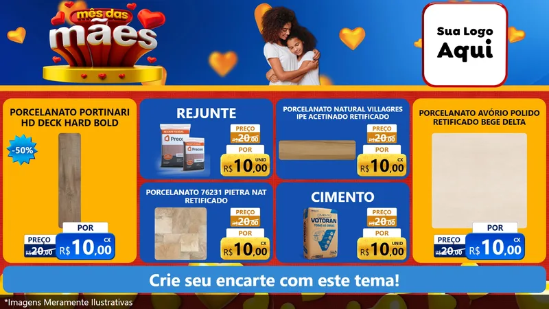 Modelo de TV para TV Horizontal com o tema Mês das Mães para Pisos e revestimentos