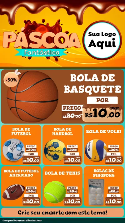 Modelo de Rede Social para Stories com o tema Páscoa Fantástica para Artigos Esportivos