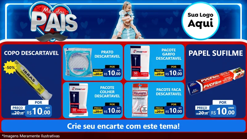 Modelo de TV para TV Horizontal com o tema Mês Dos Pais para Embalagens