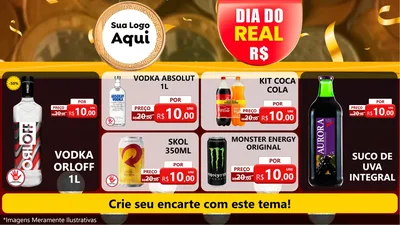 Modelo de TV para TV Horizontal com o tema Dia do Real para Distribuidora de bebidas