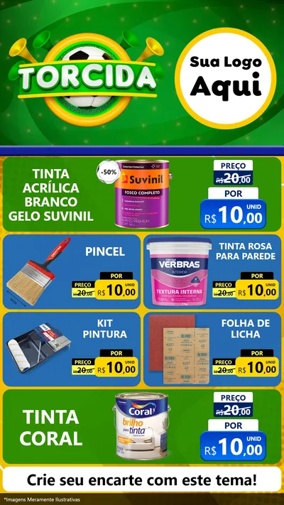 Modelo de TV para TV Vertical com o tema Torcida para Tintas e Ferramentas
