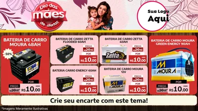 Modelo de TV para TV Horizontal com o tema Dia Das Mães De Ofertas para Baterias Elétricas