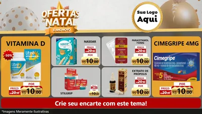 Modelo de TV para TV Horizontal com o tema Ofertas De Natal E Ano Novo para Farmácia