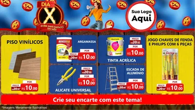 Modelo de TV para TV Horizontal com o tema Dia X - O Dia Mais Barato Do Mês para Material para Construção