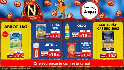 Modelo de TV para TV Horizontal com o tema Dia N - O Dia Mais Barato Do Mês para Supermercado