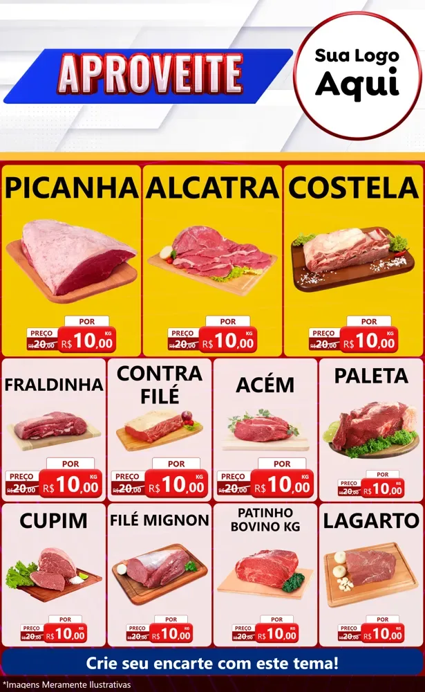 Modelo de Encarte para Encarte Grande com o tema Aproveite para Açougue