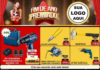 Modelo de Encarte para Encarte A4 Horizontal com o tema Fim de Ano Premiado para Maquinas e Ferramentas