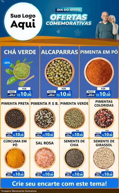 Modelo de Encarte para Encarte Grande com o tema Dia do Idoso