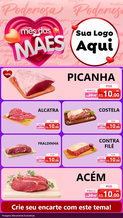 Modelo de TV para TV Vertical com o tema Mês Das Mães para Açougue
