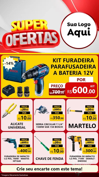 Modelo de Rede Social para Stories com o tema Super Ofertas para Maquinas e Ferramentas