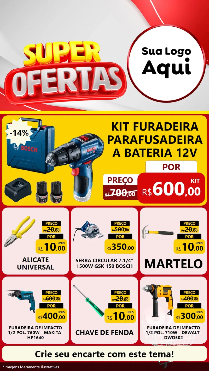Modelo de Rede Social para Stories com o tema Super Ofertas para Maquinas e Ferramentas