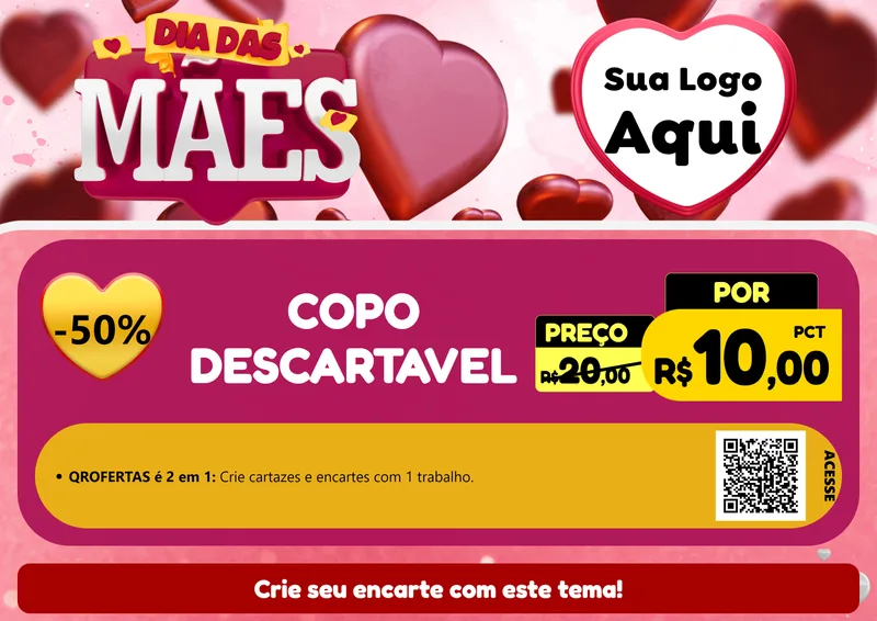 Modelo de Cartaz para Cartaz A4 Horizontal com o tema Dia Das Mães para Embalagens