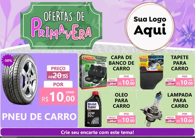 Modelo de Encarte para Encarte A4 Horizontal com o tema Ofertas de Primavera para Auto peças
