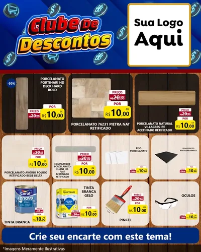 Modelo de Rede Social para Feed Instagram com o tema Clube de Descontos para Pisos e revestimentos