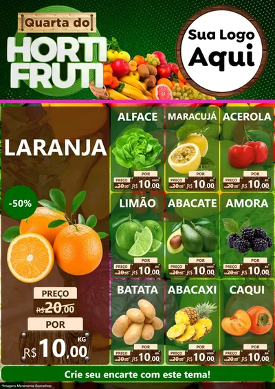 Modelo de Encarte para Encarte A4 Vertical com o tema Quarta do Hortifrúti para Hortifrúti