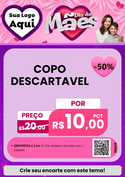 Modelo de Cartaz para Cartaz A4 Vertical com o tema Dia das Mães para Embalagens