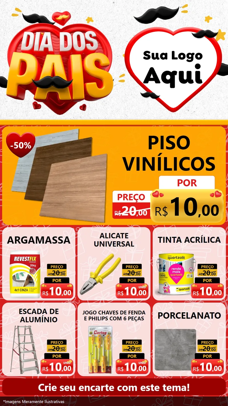 Modelo de Rede Social para Stories com o tema Dia dos Pais para Material para Construção