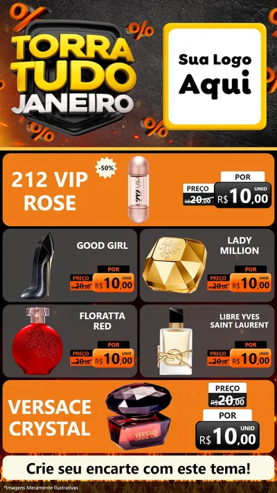 Modelo de TV para TV Vertical com o tema Torra Tudo Janeiro para Perfumes