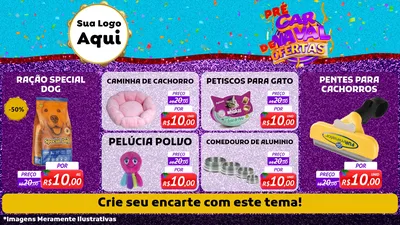 Modelo de TV para TV Horizontal com o tema Pré Carnaval de Ofertas para Pet Shop