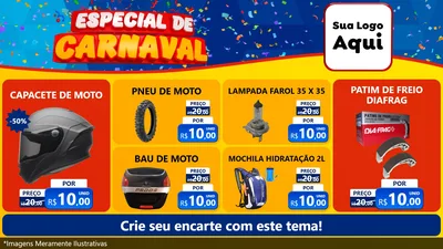 Modelo de TV para TV Horizontal com o tema Especial de Carnaval para Moto peças