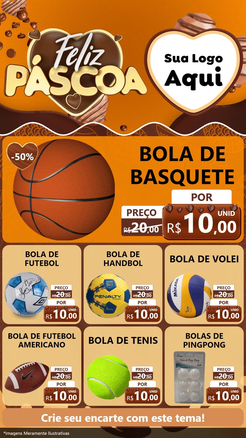 Modelo de Rede Social para Stories com o tema Feliz Páscoa para Artigos Esportivos