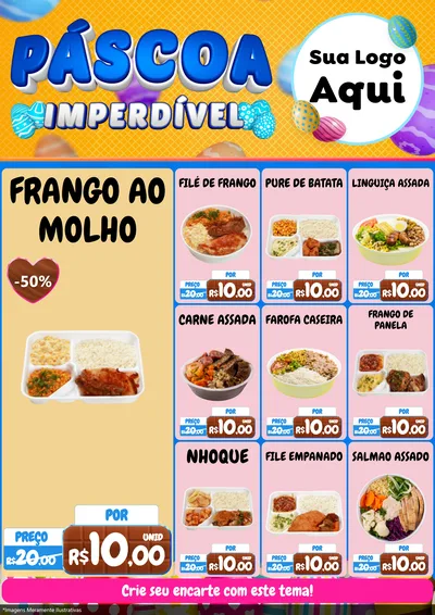 Modelo de Encarte para Encarte A4 Vertical com o tema Páscoa Imperdível para Restaurante